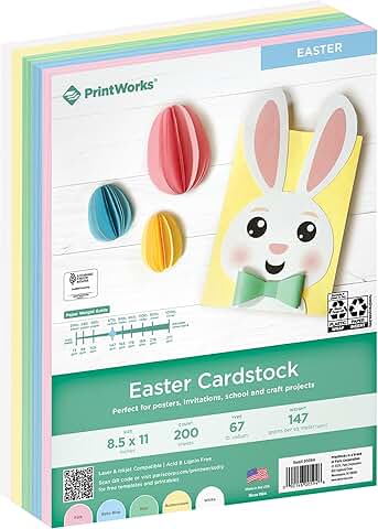 Easter Cardstock, 8.5" x 11", 200 Sheets, Pastel Colors