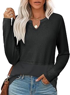 Women's Long Sleeve V-Neck Knitted Pullover for Fall 2024