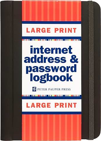 Large Print Internet Address and Password Logbook