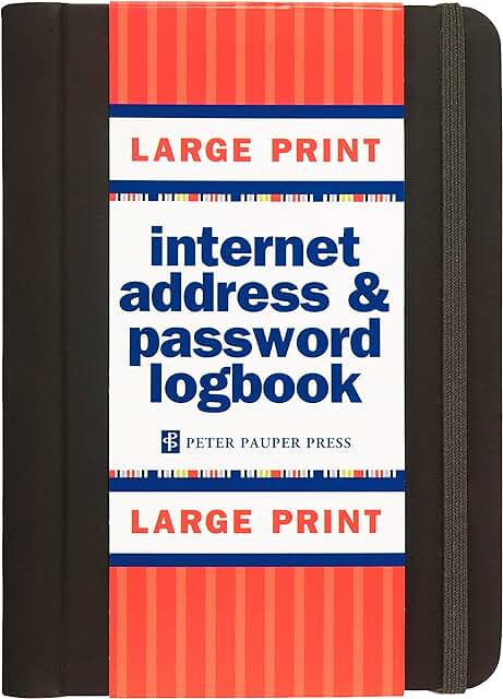 Large Print Internet Address and Password Logbook
