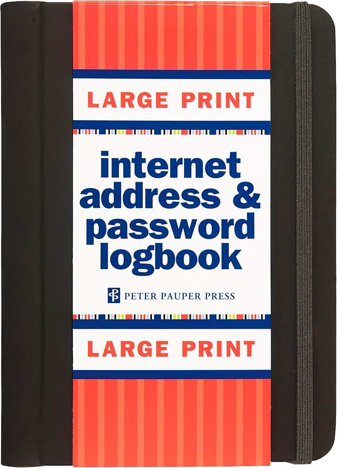 Large Print Internet Address and Password Logbook