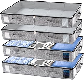 4 Pack Under Bed Storage Containers with Sturdy Support
