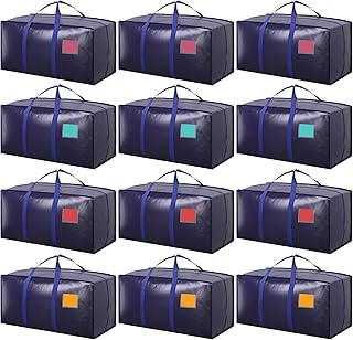 12 Heavy Duty Large Moving Bags with Reinforced Zippers