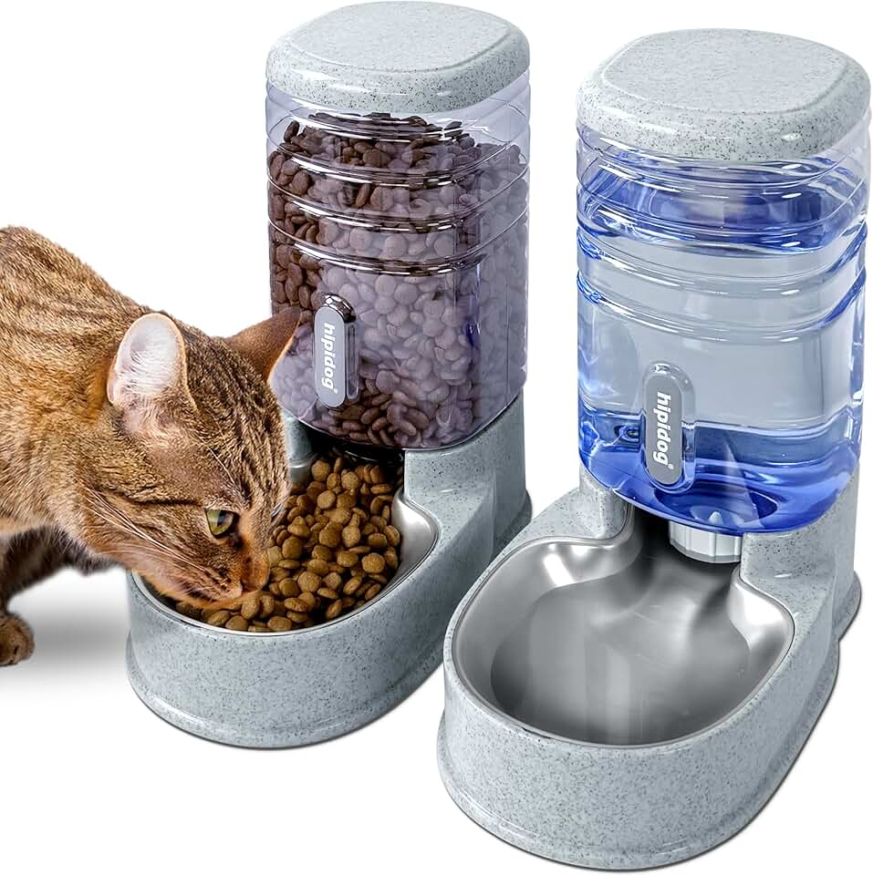 Stainless Steel Automatic Pet Food and Water Dispenser
