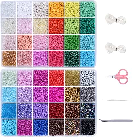6720-Piece Glass Seed Beads Kit with Tools and Accessories