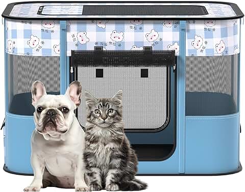 Portable Pet Playpen for Cats and Small Dogs