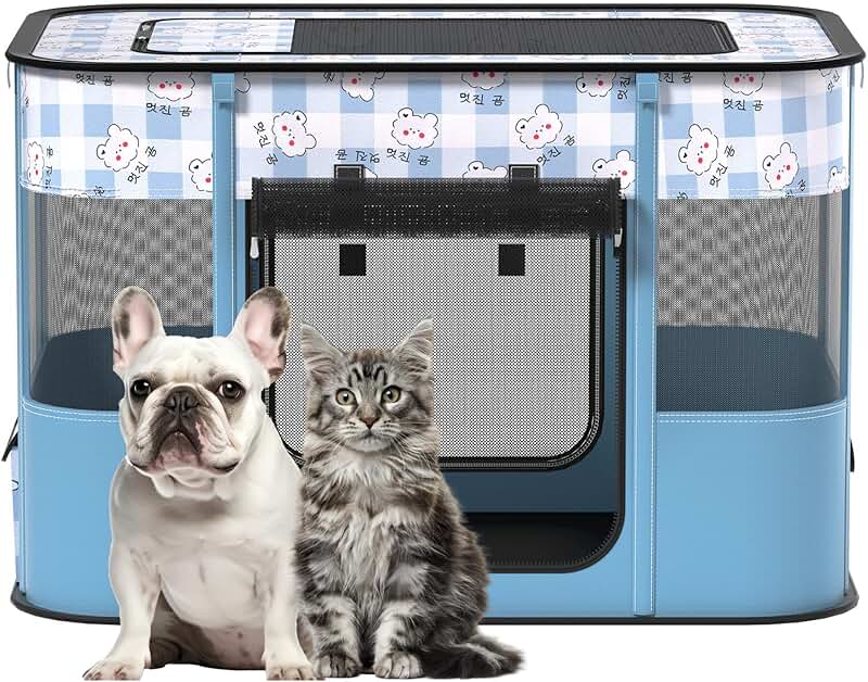 Portable Pet Playpen for Cats and Small Dogs