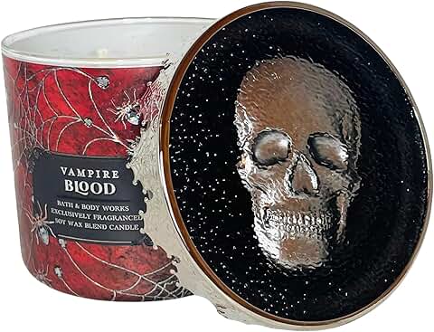 Vampire Blood 3-Wick Candle with Skull Lid