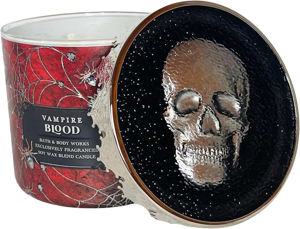 Vampire Blood 3-Wick Candle with Skull Lid