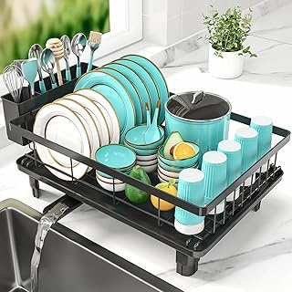 Large Kitchen Dish Drying Rack with Utensil Holder
