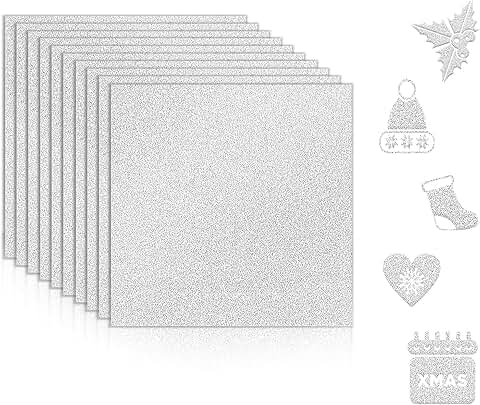 Silver Glitter Cardstock Paper, 12x12, 100 Sheets