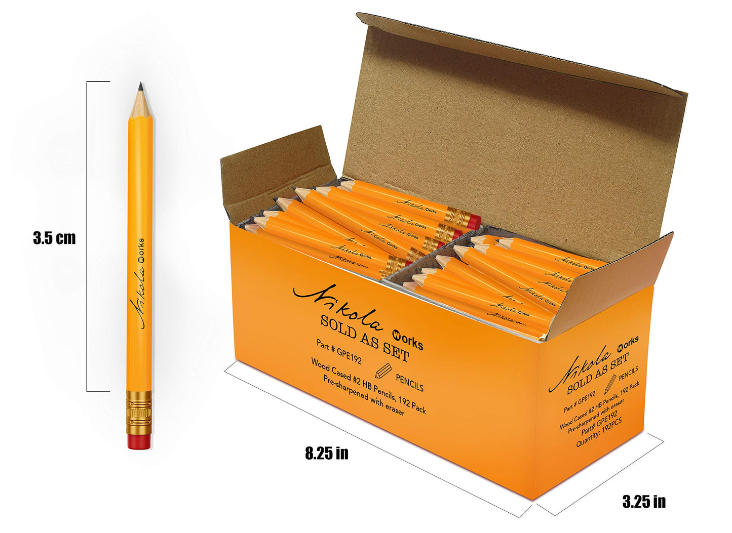 Mini Golf Pencils with Erasers, 384 Count