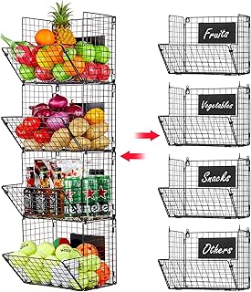 4-Tier Metal Wall Storage Basket Organizer