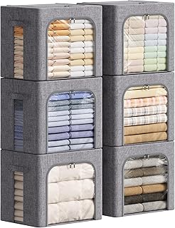 Stackable 40L Fabric Clothing Storage Bins with Handles