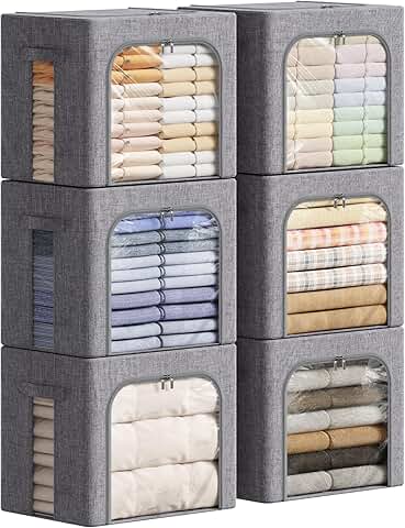 Stackable 40L Fabric Clothing Storage Bins with Handles