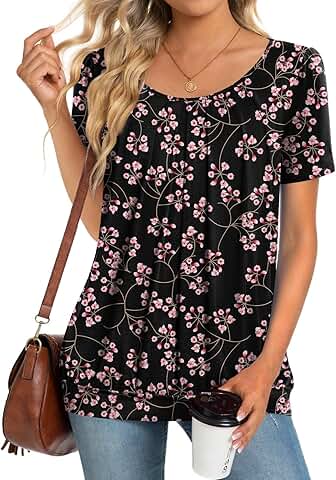 Women's Spring Summer Short Sleeve Tunic Top