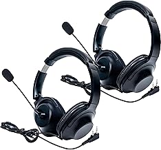 Overhead Walkie Talkie Headset with Boom Mic (2 Pack)