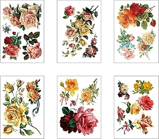 6 Sheets of 6" x 12" Floral Transfer Paper