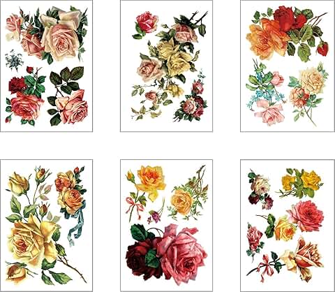 6 Sheets of 6" x 12" Floral Transfer Paper