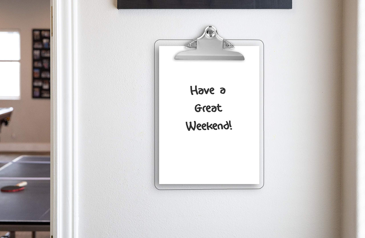 Set of 6 Clear Plastic Clipboards, 12.5 x 9 Inches