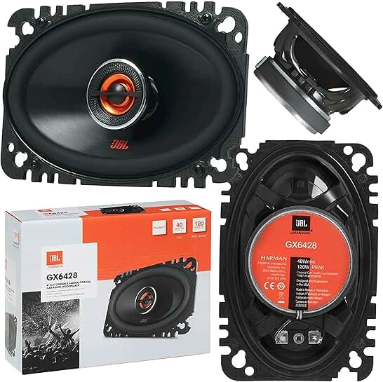4-inch by 6-inch 2-way coaxial car speakers