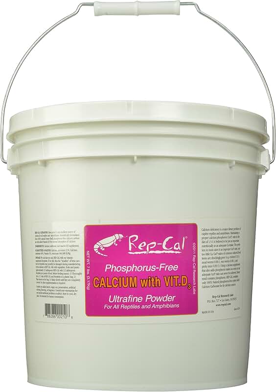 Calcium and Vitamin D3 Powder for Reptiles and Amphibians, 7 Pounds