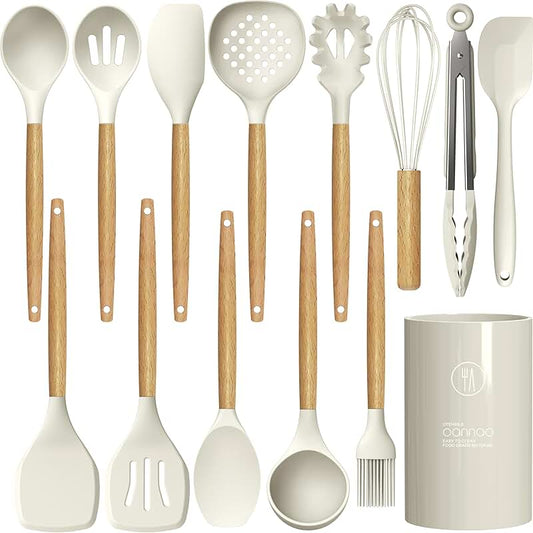 Heat-Resistant Silicone Spatula Set for Cooking, 4 Pack