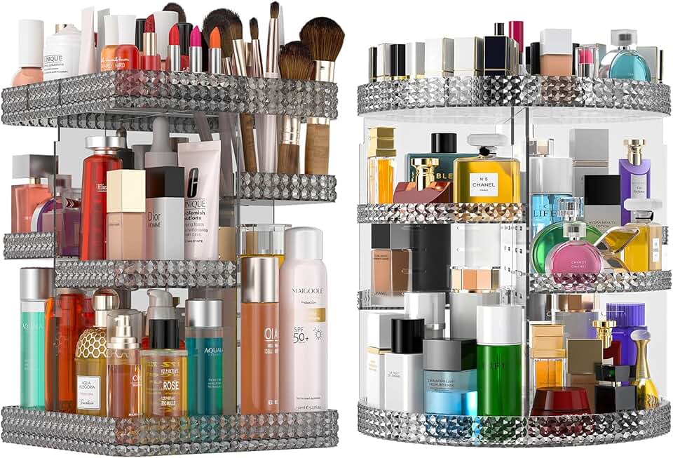 360° Rotating Makeup Organizer with Large Capacity