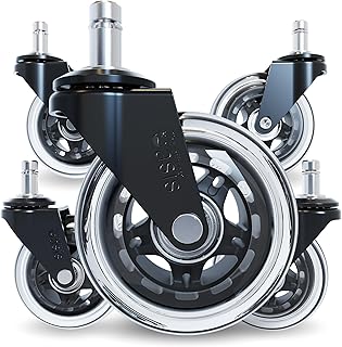 Set of 5 smooth and quiet office chair wheels