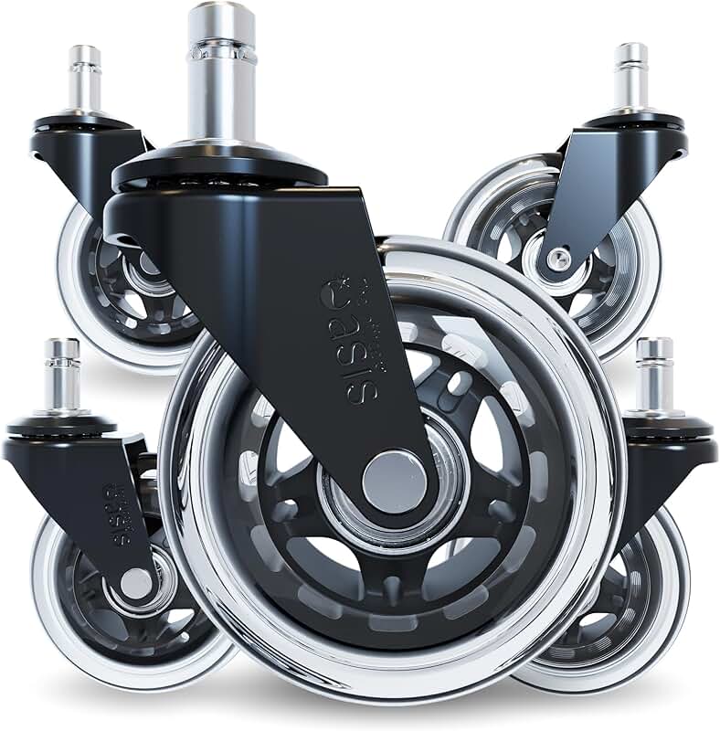 Set of 5 smooth and quiet office chair wheels