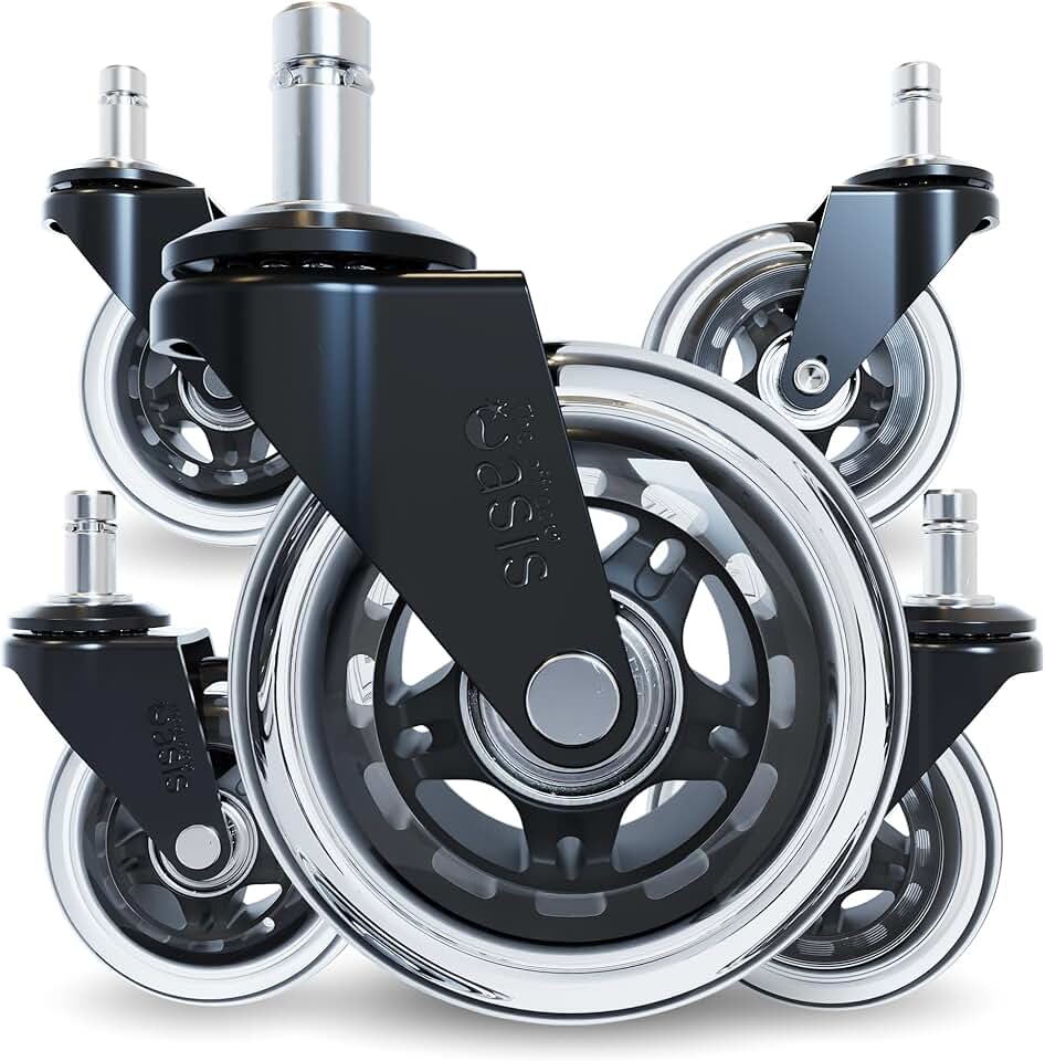 Set of 5 smooth and quiet office chair wheels