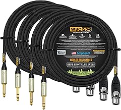 Four 20-foot ultra-silent balanced star-quad XLR to TRS cables