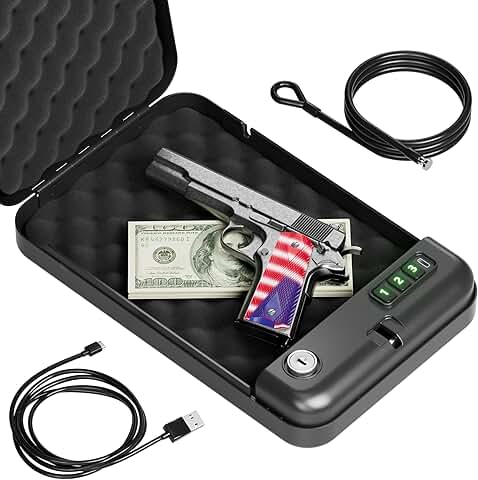 Portable Electronic Pistol Safe with Key Access
