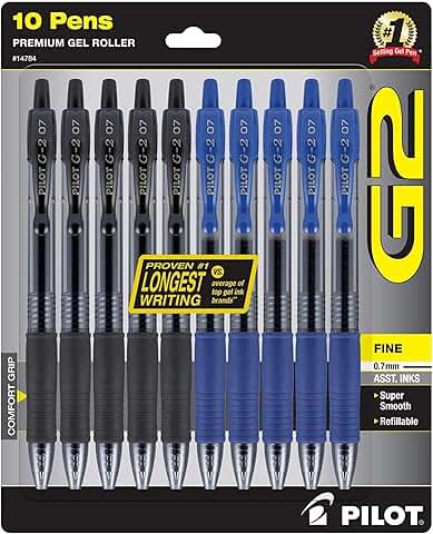 Pack of 10 Fine Point Refillable Retractable Ballpoint Pens