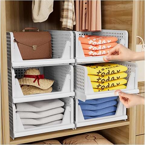 Set of five foldable closet storage boxes
