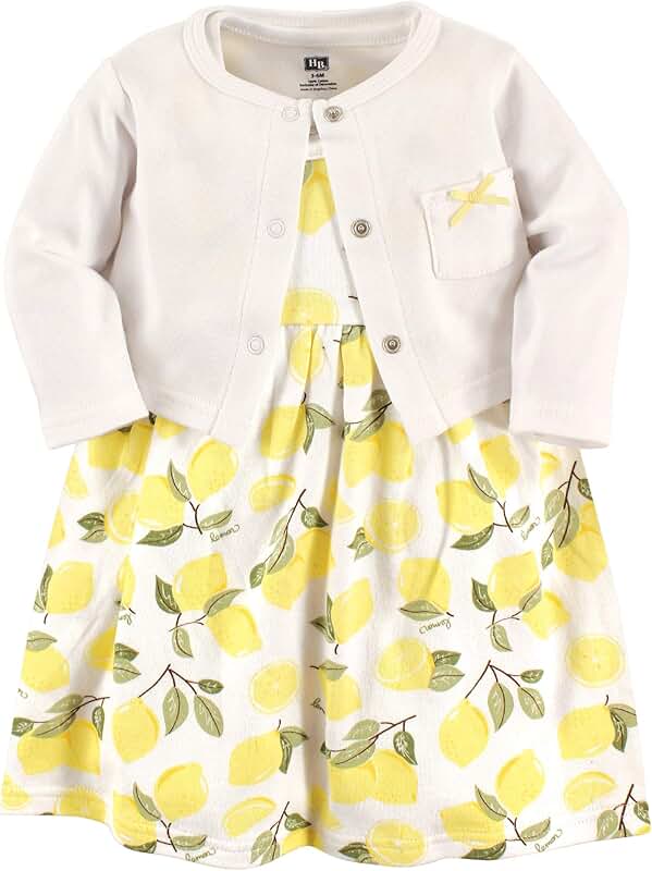 Baby Girls' Cotton Dress and Cardigan Set
