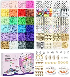 Clay Beads Bracelet Making Kit with Letter Beads and Charms
