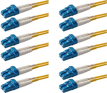 6-Pack 2m LC to LC Singlemode Fiber Patch Cables