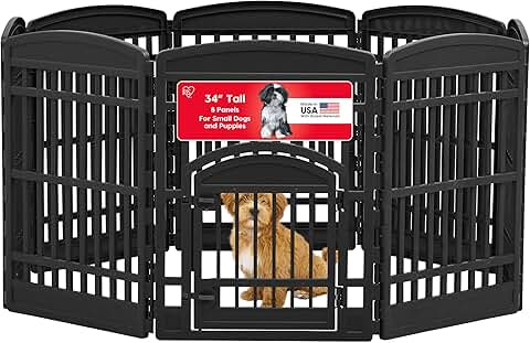 34-inch 8-Panel Dog Playpen with Door