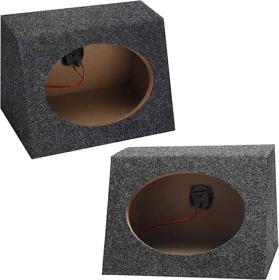 2 Pcs Angled 6x9 Inch Car Speaker Boxes