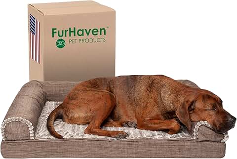 Large Dog Bed with Removable Bolsters and Washable Cover