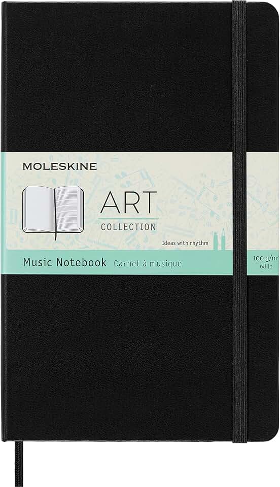 Black hardcover art and music notebook, 192 pages
