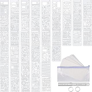 48-piece journal planner stencil set with accessories