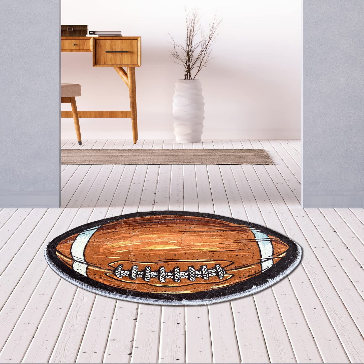 Rugby Sunday Fun Retro Football Bedroom Bed Side Rug Home Bath Rugs Balcony Shower Tet Doormat Runner Throw Rugs Boy Room Floormat