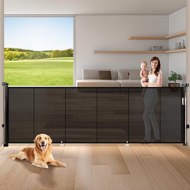 Extra Wide Retractable Baby and Pet Gate