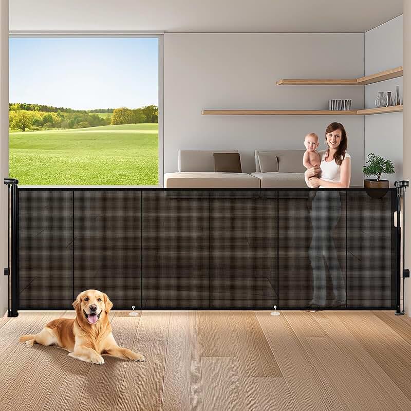 Extra Wide Retractable Baby and Pet Gate