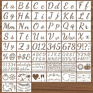 50-Piece Letter and Design Stencils for Painting