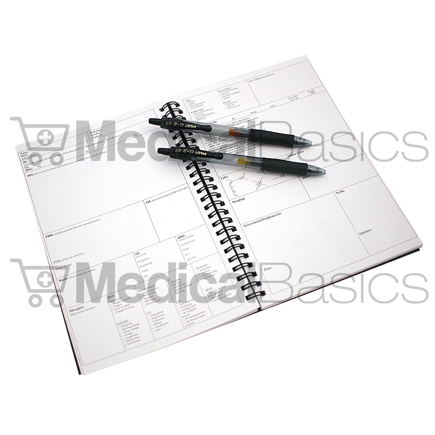 Three Medical History and Physical Notebooks with 100 Templates