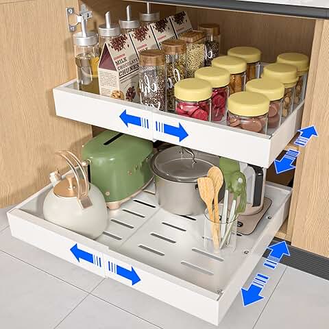 Two 21-inch Expandable Pull-Out Cabinet Organizers