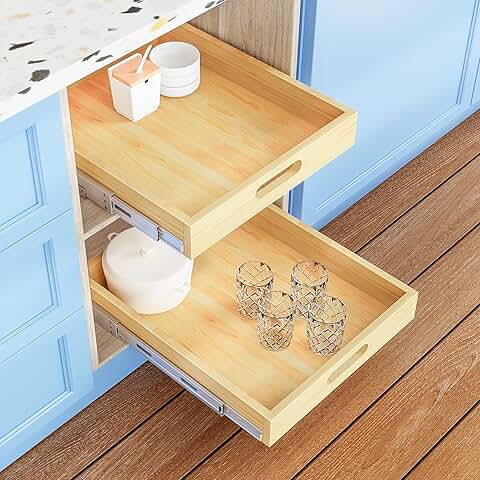 Pull Out Wood Cabinet Shelf for Kitchen Storage